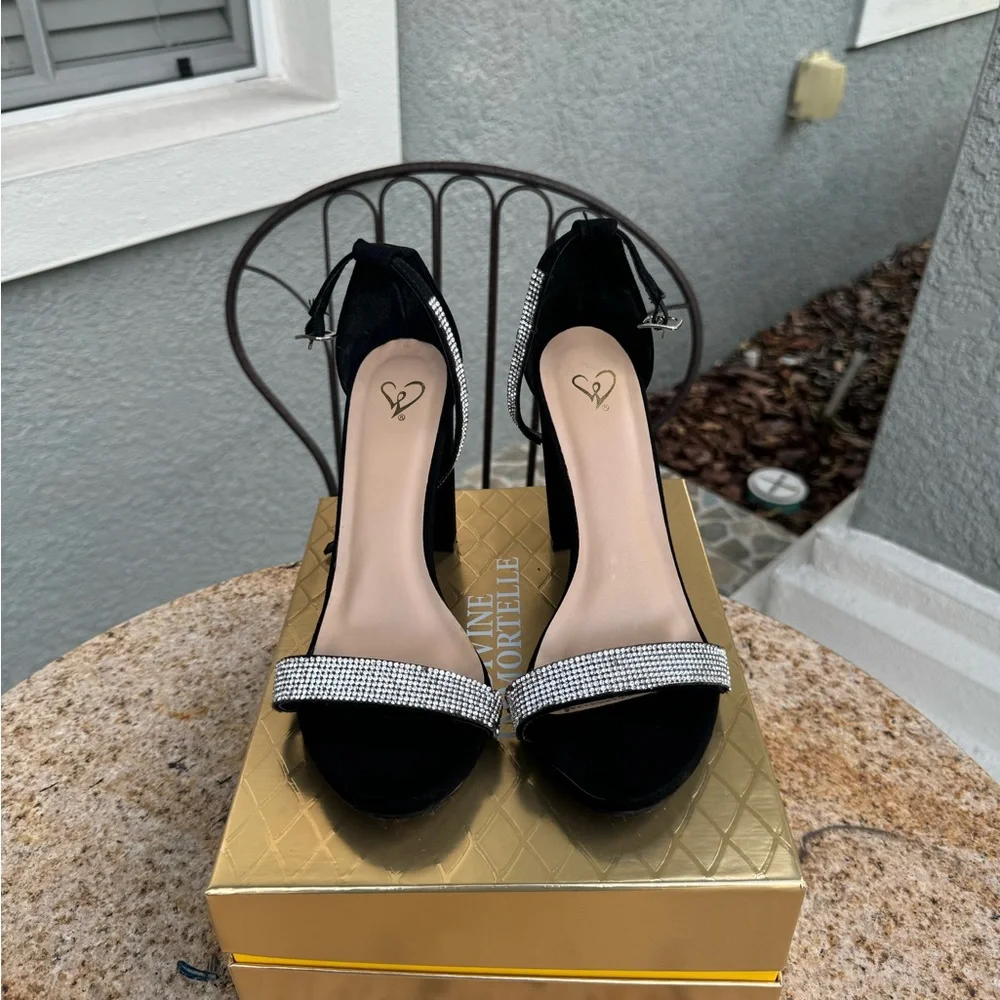 Black Rhinestone Heels - Picture 2 of 5